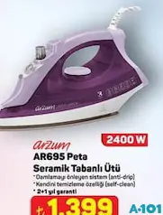 ARZUM AR695 PETA SERAMİK TABANLI ÜTÜ 2400 W fiyat ve kampanya bilgisi